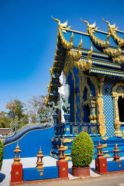 Голубой Храм Традиционной Архитектуры Статуи Таиланд — стоковое фото