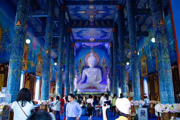 Architecture Religieuse Statues Asiatiques Temple Bleu Thaïlande — Photo