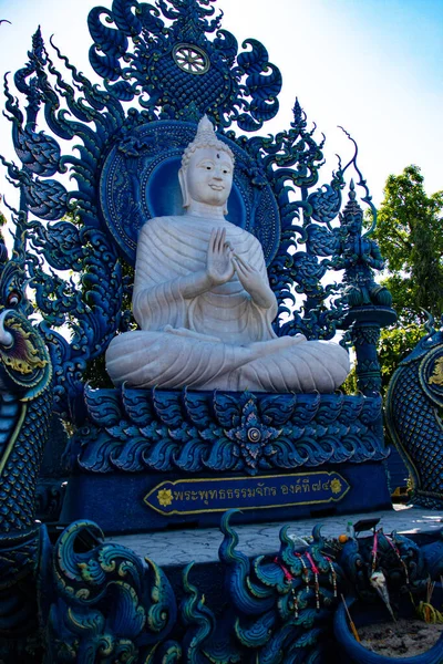 Религиозная Архитектура Голубого Храма Чианграй Таиланд — стоковое фото