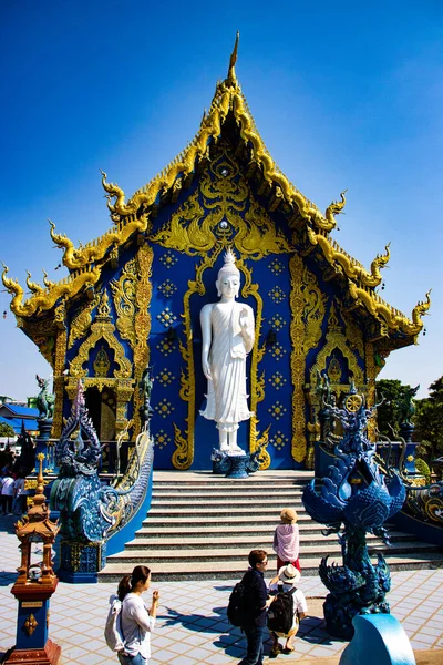 Arquitectura Religiosa Blue Temple Chiang Rai Tailandia —  Fotos de Stock