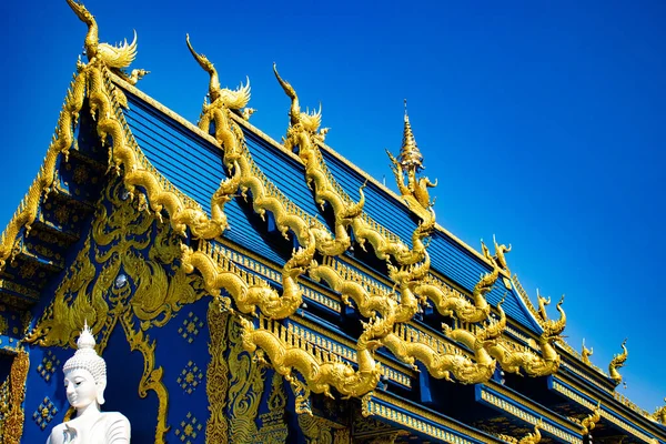 Extérieur Traditionnel Blue Temple Thaïlande — Photo