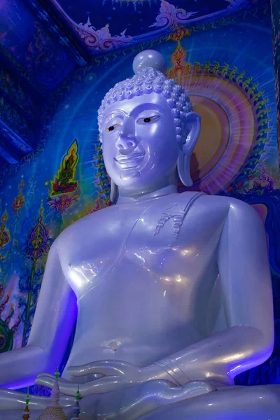 Lage Hoek Van Boeddhabeeld Blauwe Tempel Thailand — Stockfoto