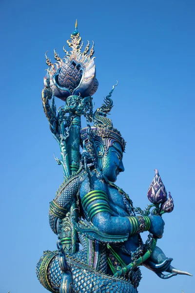 Estatuas Del Templo Budista Templo Azul Tailandia —  Fotos de Stock