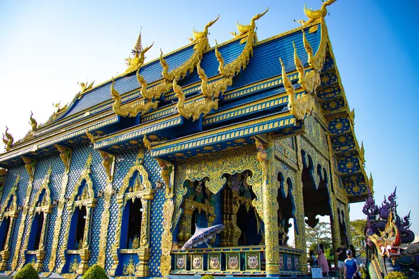 Statues Temple Bouddhiste Temple Bleu Thaïlande — Photo
