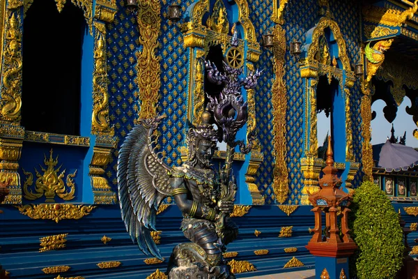 Nahaufnahme Bild Einer Statue Buddhistischen Tempel Black Temple Thailand — Stockfoto