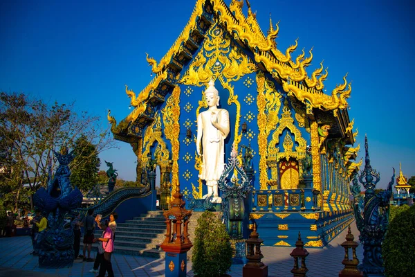 Buddhista Ősi Templom Külső Fekete Templom Thaiföld — Stock Fotó