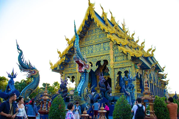 Imagen Cerca Estatua Blue Temple Tailandia — Foto de Stock