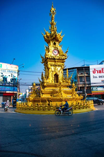 Buddyjskie Dekoracje Świątynne Architektura Tajlandia — Zdjęcie stockowe