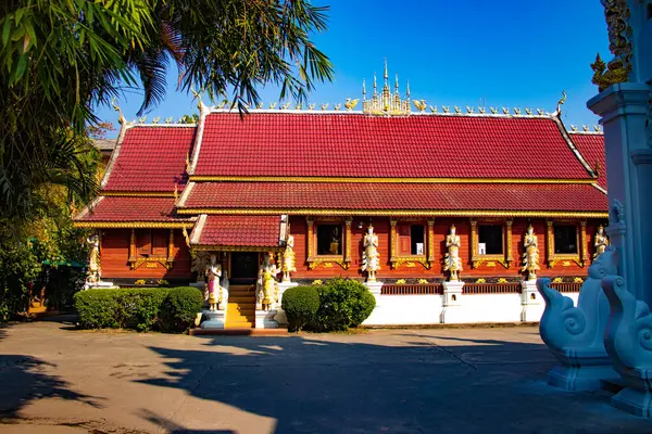 Buddhista Templom Dekorációk Építészet Thaiföld — Stock Fotó