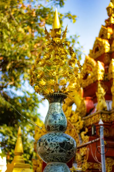 Буддийские Храмовые Украшения Архитектура Таиланд — стоковое фото