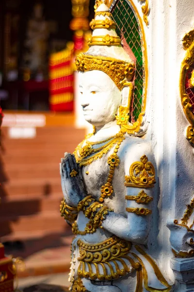 Budhistické Výzdoby Architektura Chrámu Thajsko — Stock fotografie