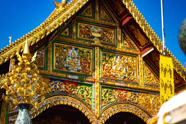 Decorazioni Del Tempio Buddista Architettura Thailandia — Foto Stock