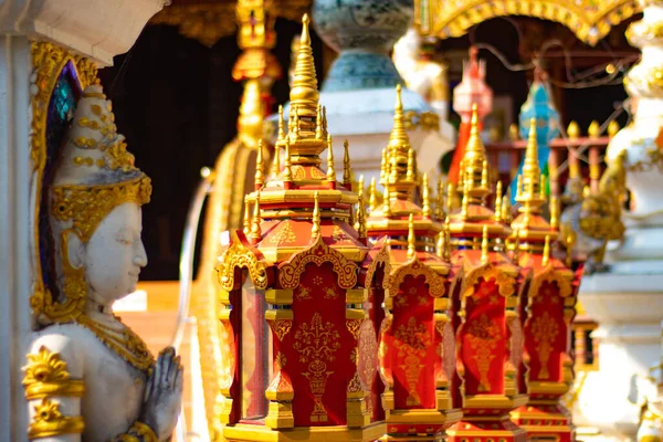 Budist Tapınağının Asya Stili Dekorasyonları Tayland — Stok fotoğraf