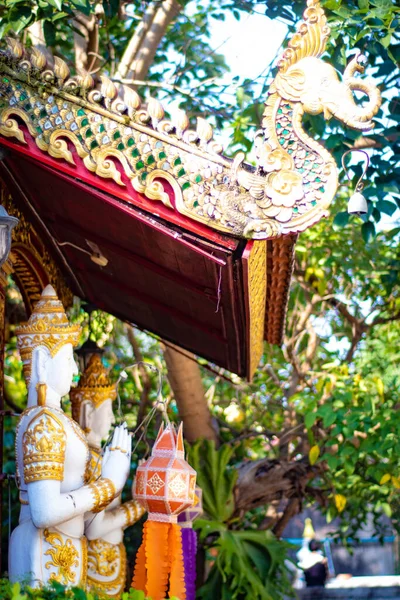 Décorations Style Asiatique Temple Bouddhiste Thaïlande — Photo