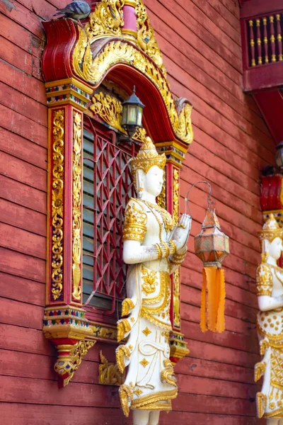 Dekorationen Asiatischen Stil Buddhistischer Tempel Thailand — Stockfoto
