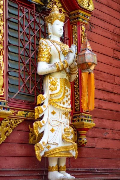 Dekorationen Asiatischen Stil Buddhistischer Tempel Thailand — Stockfoto