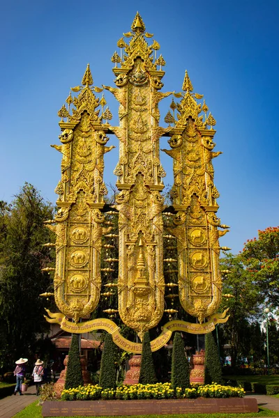 Decorazione Dorata Chiang Rai Thailandia — Foto Stock