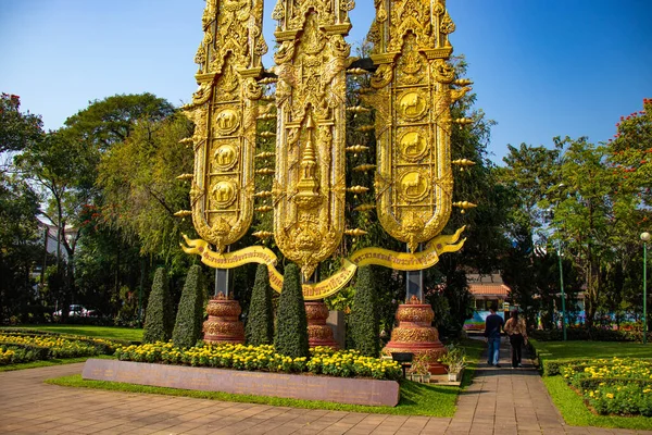 Decorazione Dorata Chiang Rai Thailandia — Foto Stock