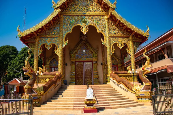 Ázsiai Stílusú Dekorációk Buddhista Templom Thaiföld — Stock Fotó