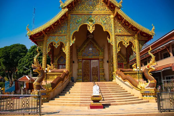 Ázsiai Stílusú Dekorációk Buddhista Templom Thaiföld — Stock Fotó