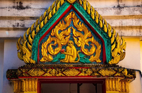 Asijský Styl Dekorace Buddhistického Chrámu Thajsko — Stock fotografie