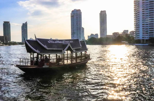 Widok Bangkok Rzeki Chao Phraya Tajlandii — Zdjęcie stockowe