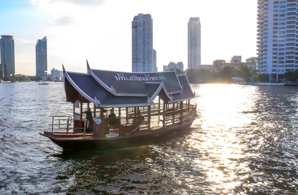 Widok Bangkok Rzeki Chao Phraya Tajlandii — Zdjęcie stockowe
