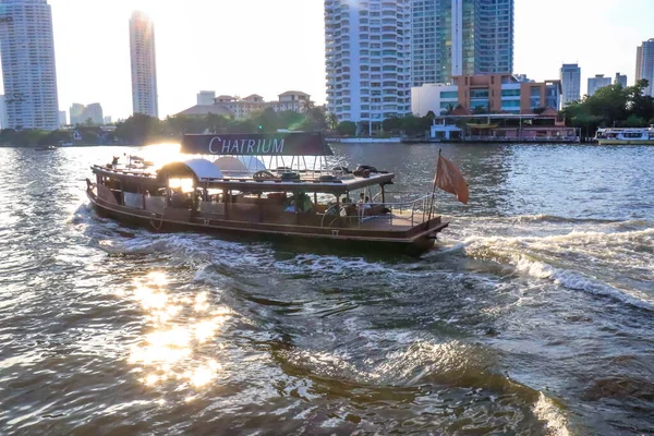 Vista Banguecoque Rio Chao Phraya Tailândia — Fotografia de Stock