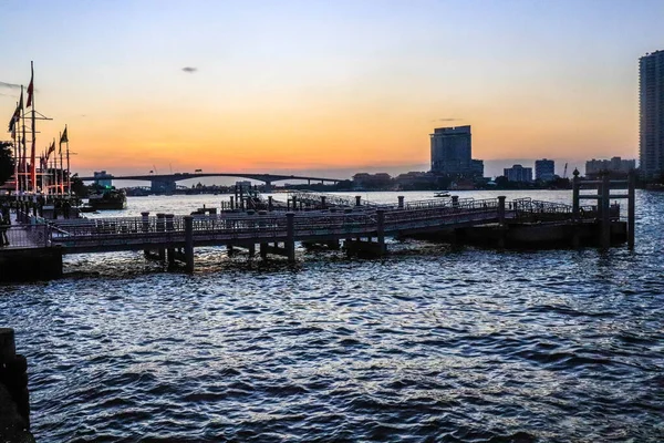 Tayland Chao Phraya Nehri Nden Bangkok Manzarası — Stok fotoğraf