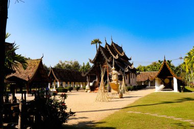Chiang Mai, Tayland 'daki tapınak bölgesi ve mimarisi. 