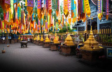 Chaing Mai, Tayland 'da Budist tarzında bir tapınak. 