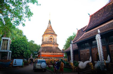 Chaing Mai, Tayland 'da Budist tarzında bir tapınak. 