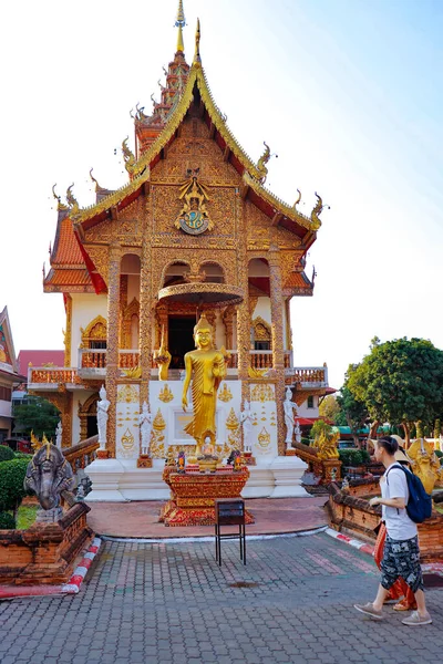 Templom Buddhista Stílusban Chaing Mai Thaiföld — Stock Fotó