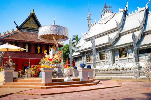 Templo Prata Chiang Mai Tailândia — Fotografia de Stock