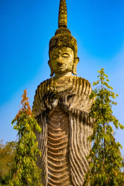 Statue Bouddha Doré Wat Phra Mahathat Bangagara Thailand — Photo