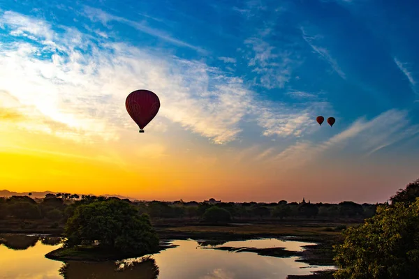 Baloons Sunrise Багане Мьянма — стоковое фото