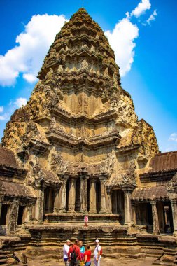 Angkor Wat Tapınağı, Kamboçya 'daki uzak mimari manzarası