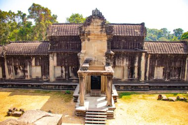 Angkor Wat Tapınağı, Kamboçya 'daki uzak mimari manzarası
