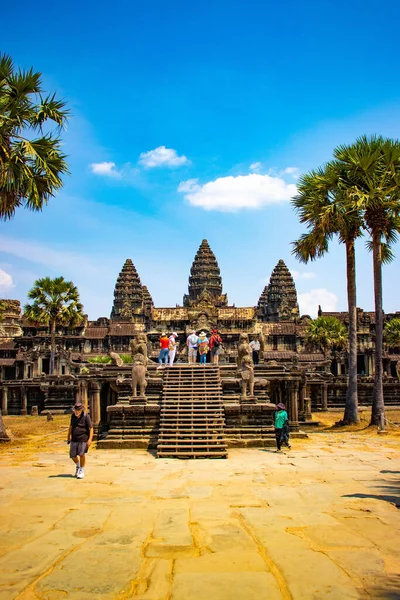 Terytorium Świątyni Angkor Wat Kambodża — Zdjęcie stockowe