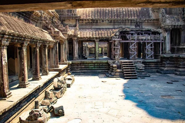 Angkor Wat Ősi Templom Kambodzsában — Stock Fotó