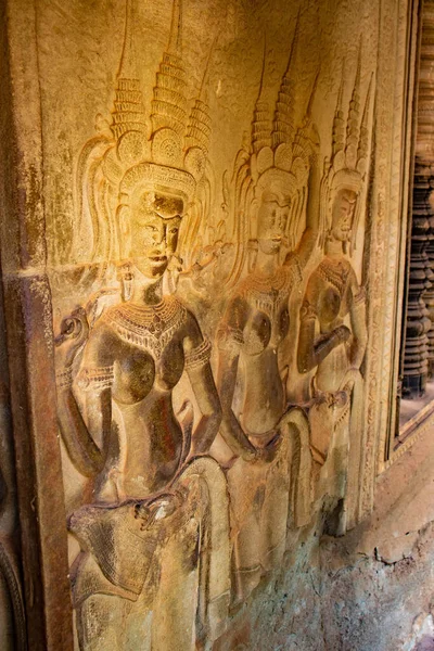 Далекий Вид Архітектуру Ангкор Ват Темпл Камбоджа — стокове фото