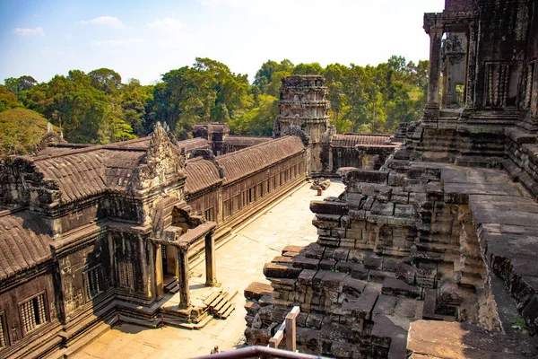 Distant View Architecture Angkor Wat Temple Cambodia — Stock Photo, Image