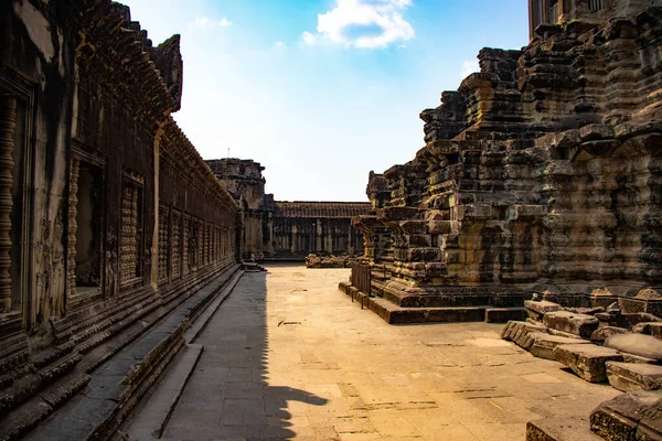 Afstandelijk Uitzicht Architectuur Angkor Wat Temple Cambodja — Stockfoto