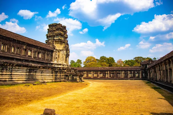Afstandelijk Uitzicht Architectuur Angkor Wat Temple Cambodja — Stockfoto