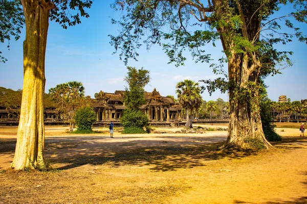 Tempio Angkor Wat Giorno Cambogia — Foto Stock