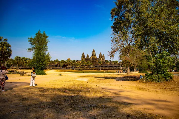 Templo Angkor Wat Durante Día Camboya — Foto de Stock