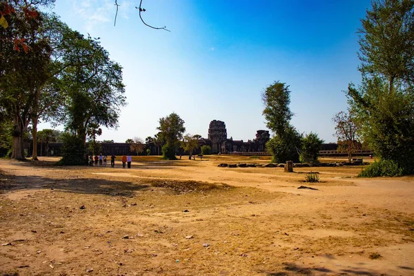 Tempio Angkor Wat Giorno Cambogia — Foto Stock