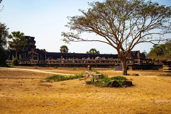 カンボジアのアンコールワット寺院におけるアジア建築 — ストック写真