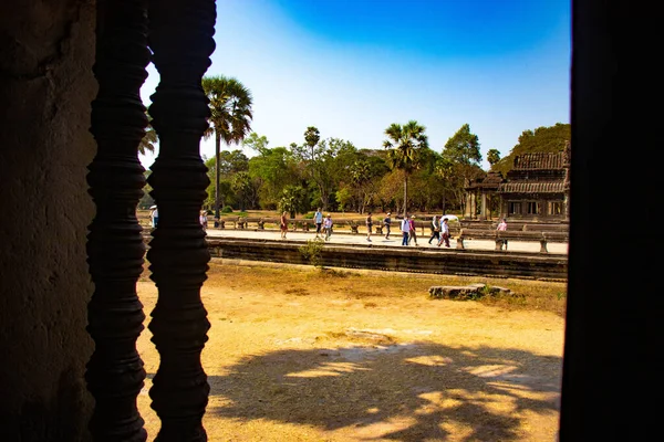 Architettura Asiatica Nel Tempio Angkor Wat Cambogia — Foto Stock