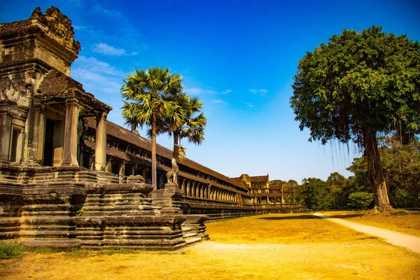 Ασιατική Αρχιτεκτονική Στο Angkor Wat Temple Καμπότζη — Φωτογραφία Αρχείου